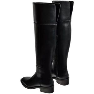 Black Faux Leather Flat Over The Knee Boots size 9